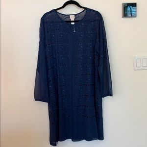 Chico’s Navy Eyelet Cover,Blazer